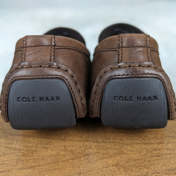 Cole Hann Wyatt Penny leather casual slipons, men's size 8.5, brown - Picture 4 of 10